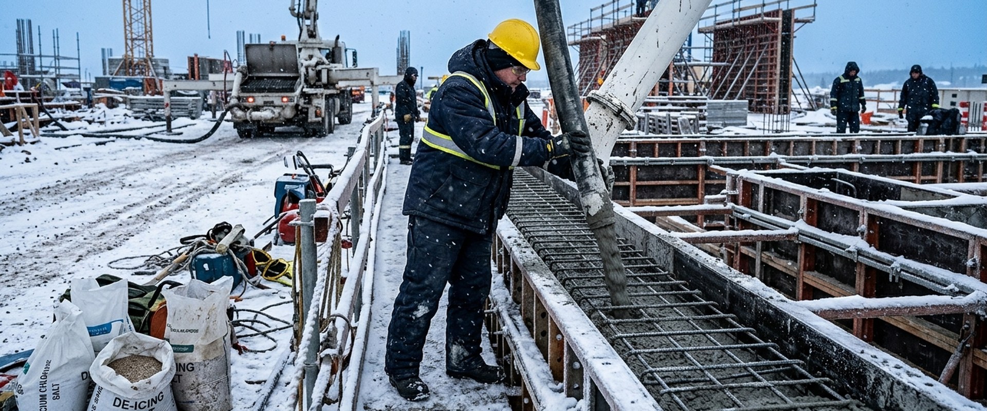 Противоморозная добавка в бетон: зимнее бетонирование солью